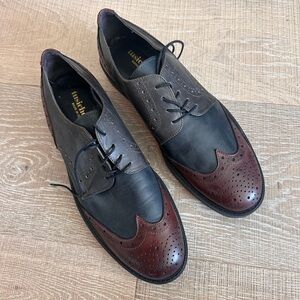New Italian Three-Tone Leather Oxfords for Men